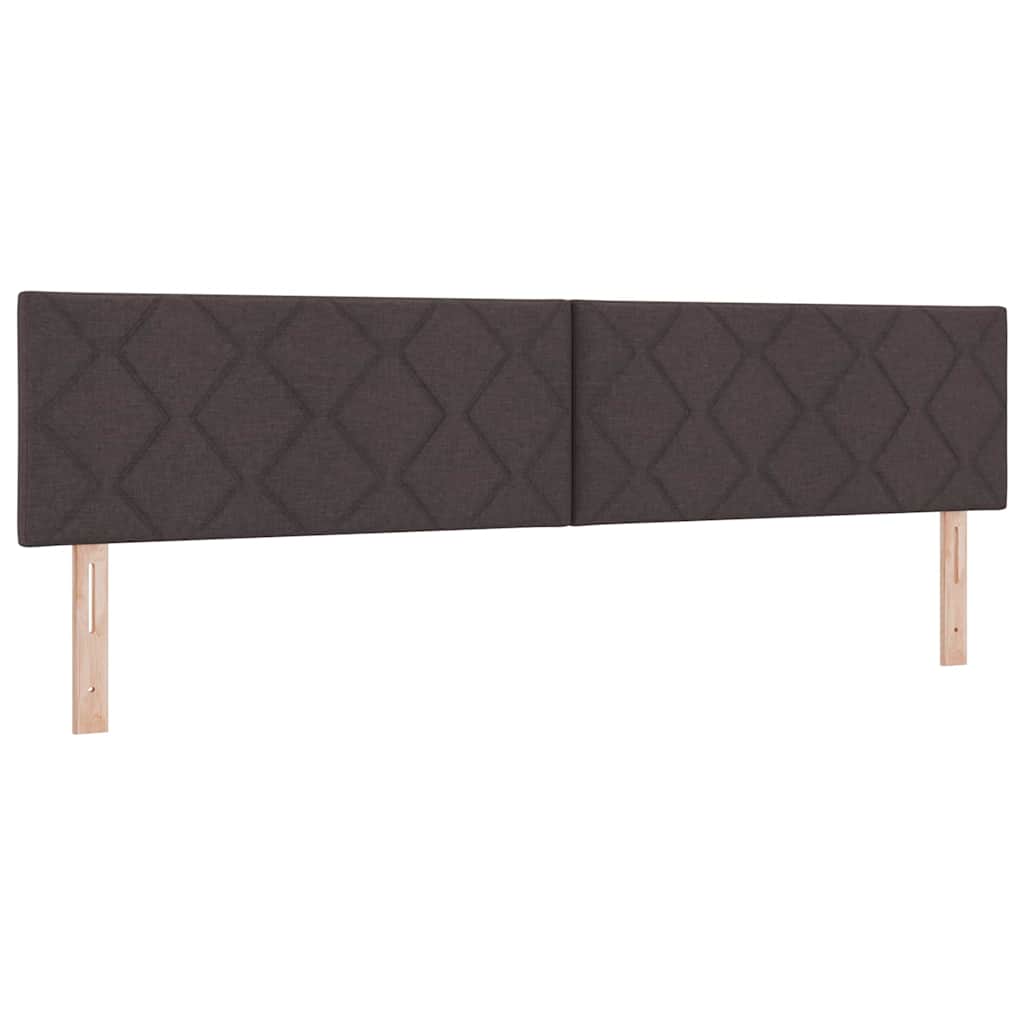 Headboard with LED Strip Lights Adjustable Brown 200 cm Fabric